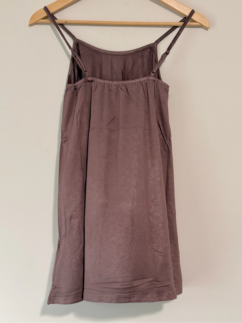 Origami Chocolate Brown Adjustable Spaghetti Strap Slip Camisole Tank Top - Picture 5 of 8